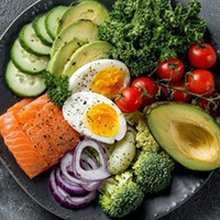 Plate full of healthy, nutritious food
