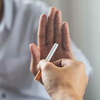 Man refusing offer of a cigarette