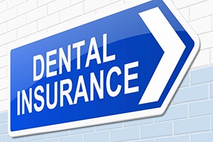 Blue sign that says “dental insurance”