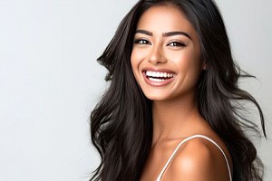 Portrait of confident woman with beautiful teeth