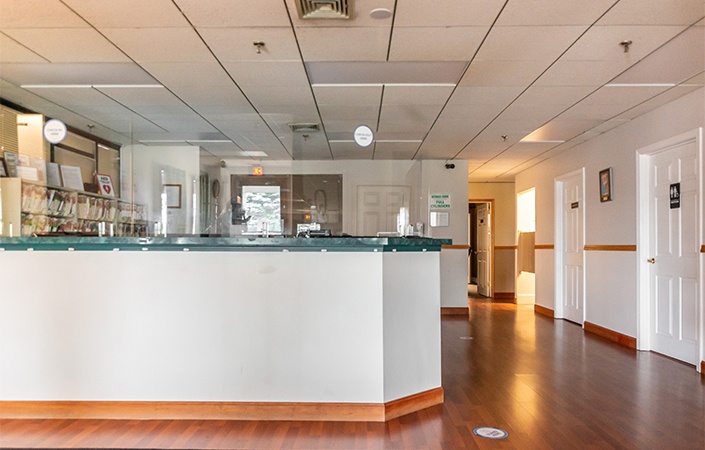 Dental office reception desk