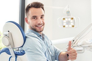 Man with healthy smile after periodontal therapy