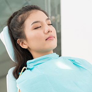 Patient relaxing during sedation dentistry visit