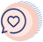 Icon of speech balloon with heart