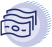 Icon of multiple dollar bills