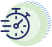 Icon of a rushing clock