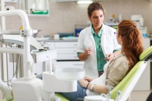 Patient and dentist having a conversation