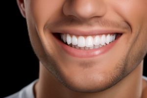 Close-up of man’s smile with healthy, attractive teeth