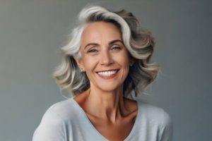 Smiling older woman with beautiful teeth